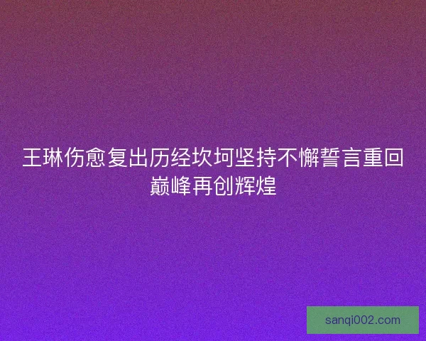 王琳伤愈复出历经坎坷坚持不懈誓言重回巅峰再创辉煌