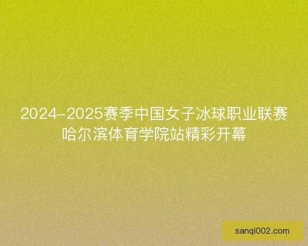 2024-2025赛季中国女子冰球职业联赛哈尔滨体育学院站精彩开幕