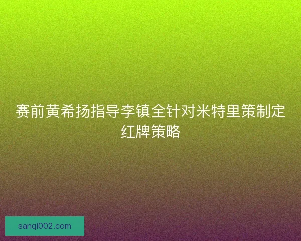 赛前黄希扬指导李镇全针对米特里策制定红牌策略